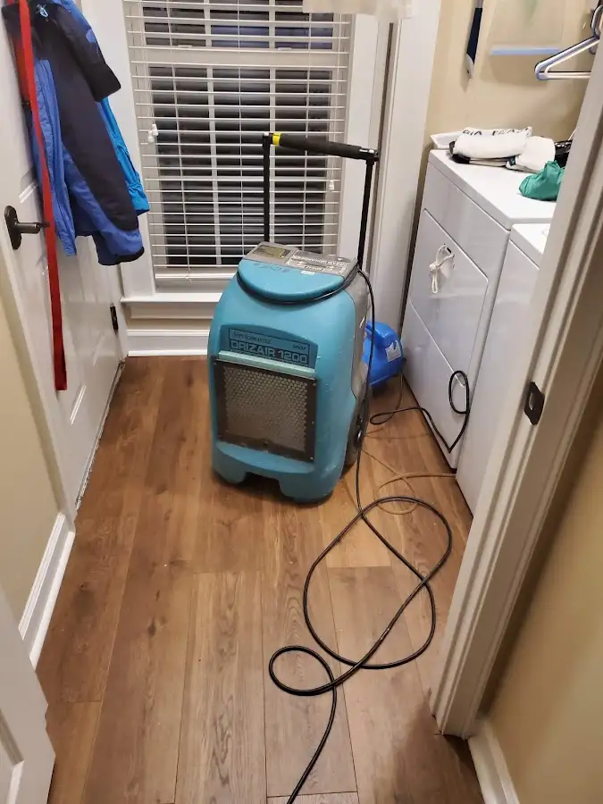 Commercial dehumidifier deployed for Flood Damage Cleanup in East Rochester